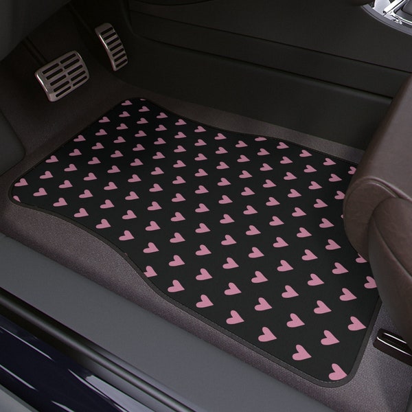 Pink Hearts Car Floor Mats, Gen Z Car Accessories, Cute Car Decor for Women, Gift for Her