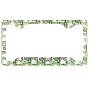 Frog Car License Plate Frame, Kawaii Vehicle Accessories for Car Bumper, Cute Car Decor, Gift For Her