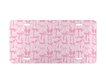 Pink Coquette Front License Plate, Blank Licence Tag, Girly Vanity Plate, Cute Car Decor, Exterior Vehicle Accessories Gift for Her