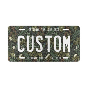 ワイルドフラワーのパーソナライズされたテキストフロントナンバープレート、カスタムネームバニティプレート、かわいい車両アクセサリーギフト 画像 1
