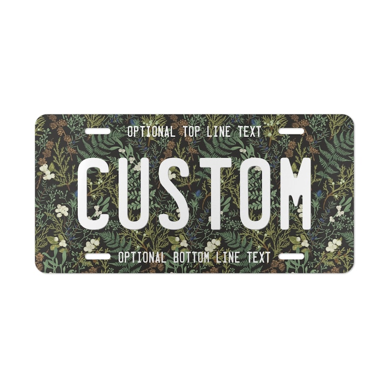 ワイルドフラワーのパーソナライズされたテキストフロントナンバープレート、カスタムネームバニティプレート、かわいい車両アクセサリーギフト 画像 1