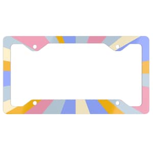 Retro Pastel Car License Plate Frame, Pink y2k Car Accessories for Women, Cute Car Decor