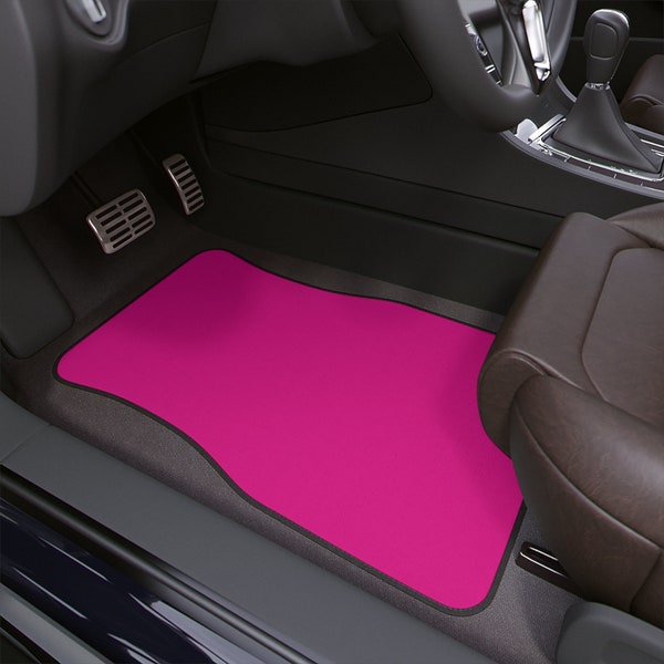 Plain Hot Pink Car Floor Mats, Minimalistic Stylish Car Accessories, Trendy Car Decor for Women, Gift for Her, Car Seat Mats