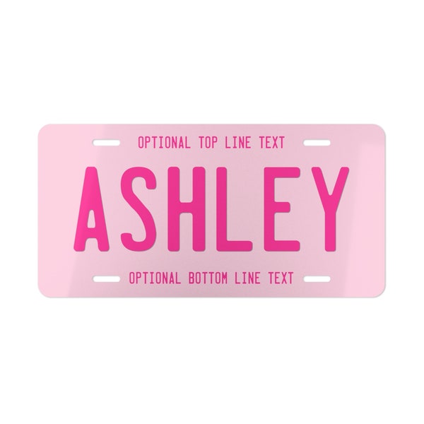 Personalised Text Front License Plate, Custom Name Vanity Plate, Cute Vehicle Accessories Gift