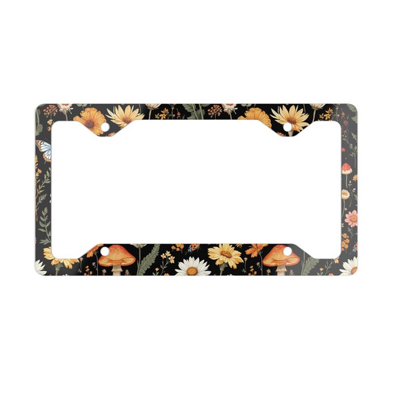 2Pcs Boho Pattern Stainless Steel License Plate Frames - Universal Fit Cover With Screw Kit For Cars