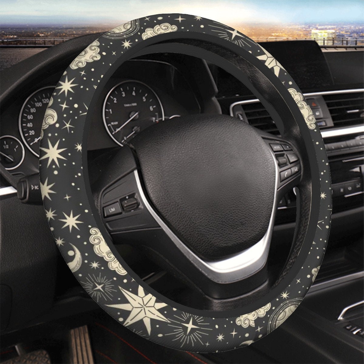 Coprivolante per auto con stelle nel cielo notturno, unisex, accessori
