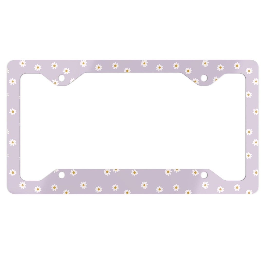 Purple Daisy License Plate Frame Cute Floral Vehicle Etsy