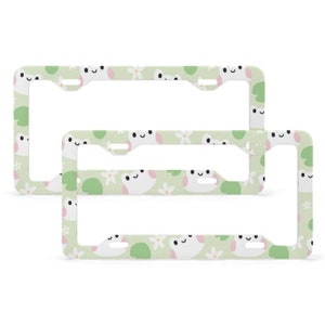 Green Frog License Plate Frame, Cute Car Decor, Funny Car Accessories for Women, Anime Kawaii Aesthetic Car Gift