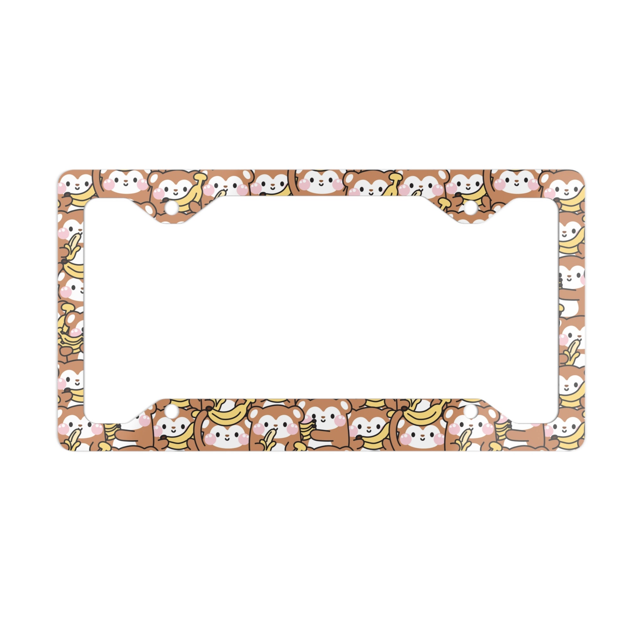 Kawaii Monkeys Car License Plate Frame, Vehicle Accessories for