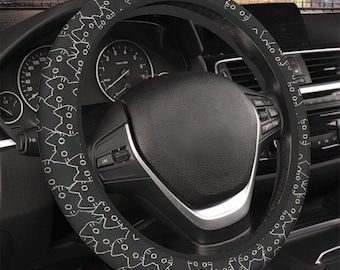 Black Cat Car Steering Wheel Covers, Kawaii Anime Car Accessories, Cute Car Decor, Gen Z Gift