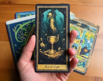 Erethereal Shadow Work Tarot Deck | 78 Tarot Cards, Dark Vintage Witch Ethereal Gold Foil Edges, Oracle Card Deck, Indie Beginner Divination