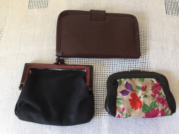 Vintage set of 3 women’s purses Stylish wallet So… - image 5