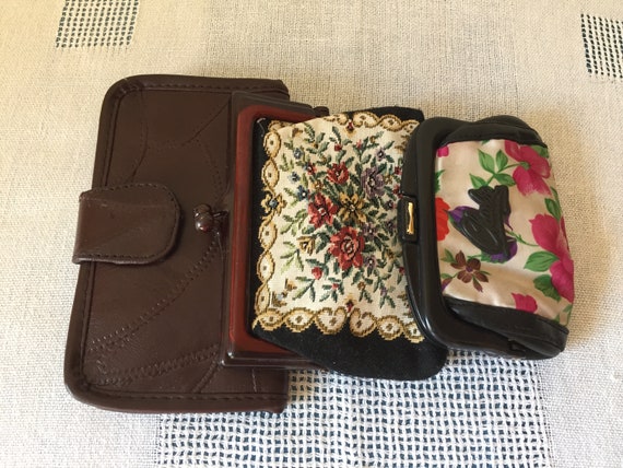 Vintage set of 3 women’s purses Stylish wallet So… - image 10