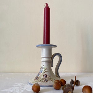 Vintage ceramic candlestick, Antique candle holder, Vintage home decor, Ceramics, Clay glazed candlestick, Antique Home Interior, Candles