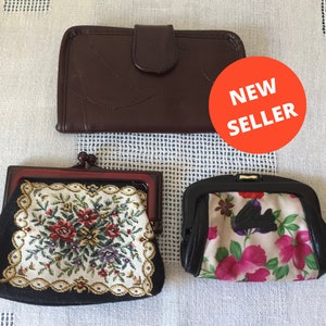 Conjunto vintage de 3 bolsos de mujer Cartera elegante Moda soviética Estilo URSS Accesorios de ropa de mujer Regalo para su bolso estilo moda antigua de los años 70