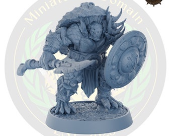 Miniatura de luchador de pueblo bestia tortuga / Dungeons and Dragons, DnD, RPG