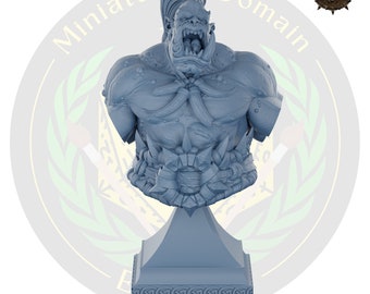 Miniatura de busto de orco / Dungeons and Dragons, juego de rol de mesa en miniatura