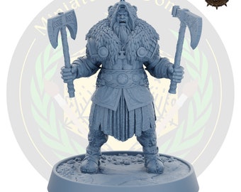 Thorfinn, bárbaro negro, miniatura de luchador / Dungeons and Dragons DnD RPG