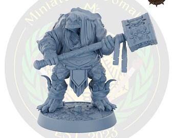Miniatura de paladín bestia / Miniatura de tortuga topográfica D&D, juego de rol