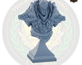 Busto de Carl Saturno / Miniatura de luchador humano, D&D RPG