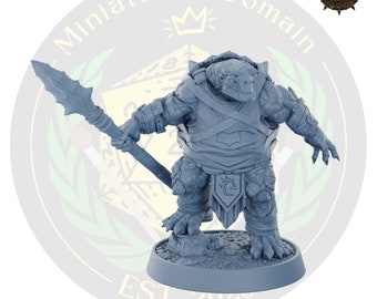 Miniatura de luchador de pueblo bestia tortuga / Minijuego de rol de mesa DnD