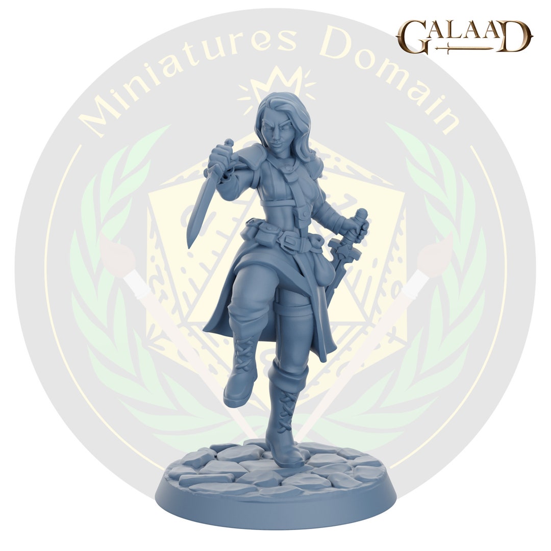 Attacking Assassin Rogue Human Female Galaad | Miniature Dungeons and ...