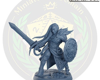 Miniatura de Astrid Trollskadi Shieldmaiden / Resina DnD RPG Mini