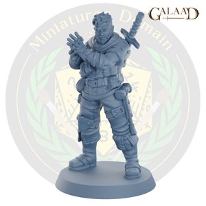 Galaad Human Fighter BloodHunter-miniatuur | DnD RPG tafelmodel mini