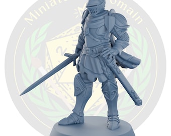 Knight Human Fighter Galaad | Miniature Dungeons and Dragons DnD Tabletop Miniature Mini Painting RPG