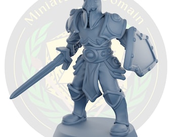 Guard Human Fighter Galaad / Mazmorras y dragones en miniatura DnD Mesa Miniatura Mini Pintura RPG