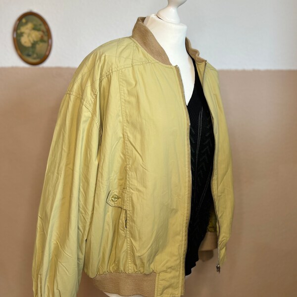 Vintage Oversize Blouson Gelb Ocker Streetstyle Retro Jacke Vintage