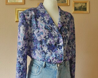 Vintage Bluse Blumen Retro Shirt