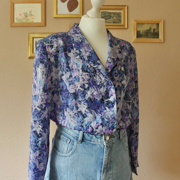 Vintage Bluse Blumen Retro Shirt