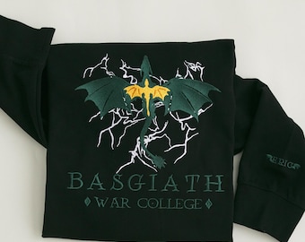 Basgiath War College Sweatshirt, Fourth Wing Hoodie, Embroidered Dragon Rider Crewneck, Fantasy Book Lover Gift, Die Or Fly Sweatshirt