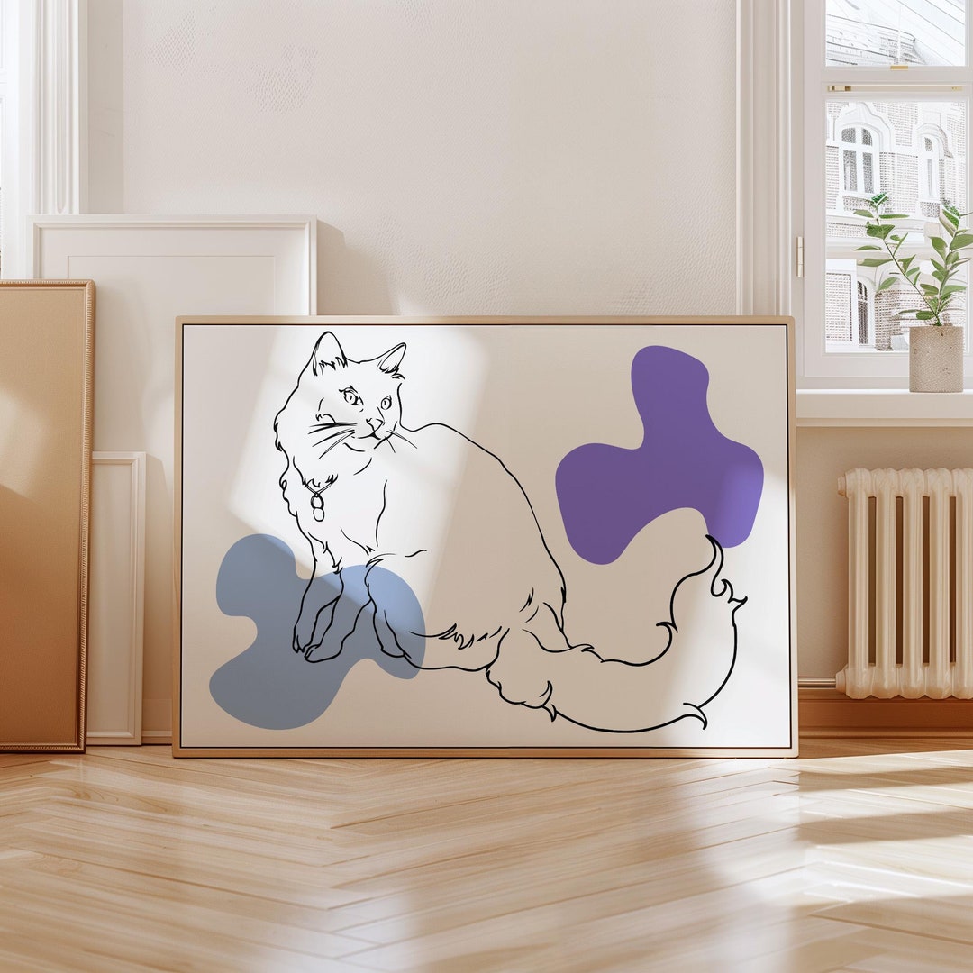 Custom Cat & Dog Line Art Portrait Drawing Personalized Pet Memorial ...