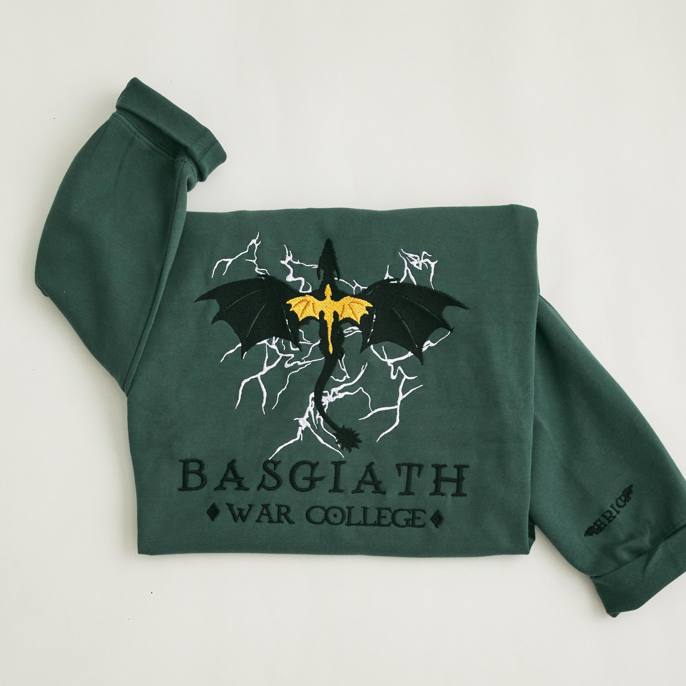 Custom Fourth Wing Sweatshirt, Fantasy Bookish Hoodie, Embroidery Dragon Rider Crewneck, Basgiath War College Apparel, Book Lover Gift