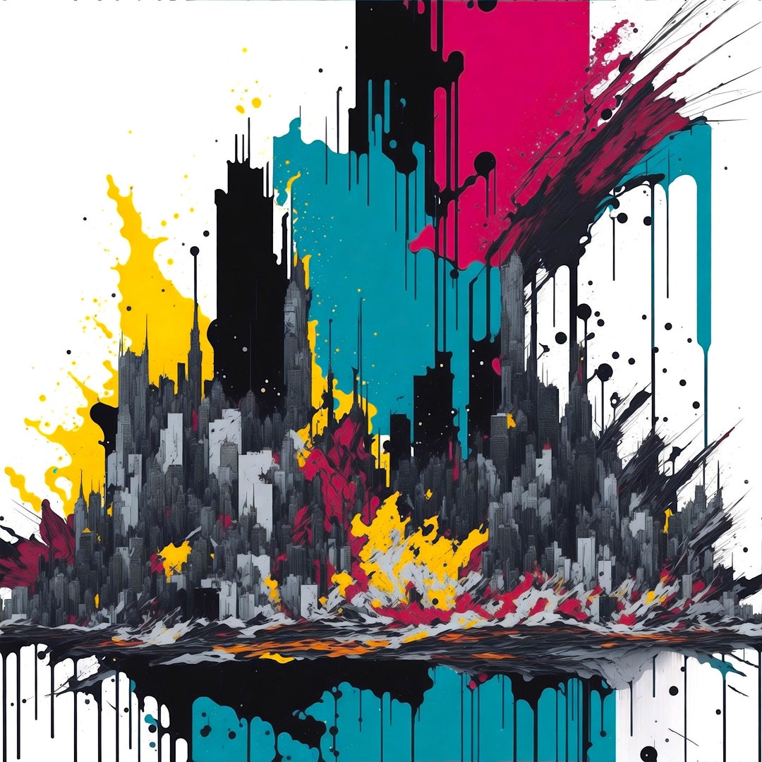 Digital Splash Art Painting Etsy