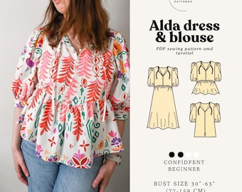 Alda Dress & Blouse Sewing Pattern – Beginner Maternity (PDF Pattern)