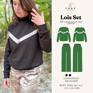 Lois Set Sewing Pattern – PDF Sweatshirt Pattern, PDF Sweatpants Pattern, Beginner-Friendly DIY Sewing, Maternity, Lounge Set