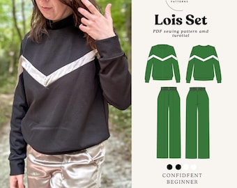 Lois Set Sewing Pattern – Sweatshirt & Sweatpants (PDF Pattern)