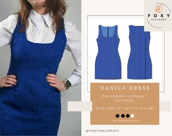 Mini Dress Sewing Pattern – Princess Seam, Lined (PDF Pattern)