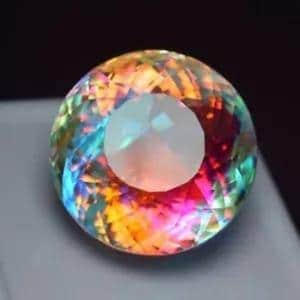 Pierre Précieuse Topaze Mystic Rainbow – Forme Ronde – 59 Carats – Certifiée GIR – Création Labo