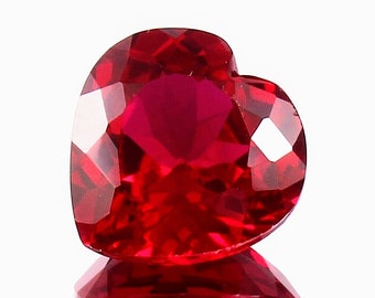 9 Ct Faceted Certified natural ruby Heart Shape untreated Burma Pigeon Blood Red Ruby Gemstone Loose ruby Rings | Free Standard Delivery