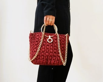 Burgundy Shoulder Bag  for Women, Christmas Gift