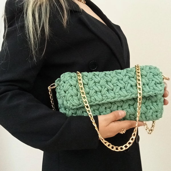 Crochet Luxury Shoulder Bag, Handmade Crossbody Bag, Hand Woven Bag,  Capri Luxury Bag, Best Friend Birthday Gift for Her