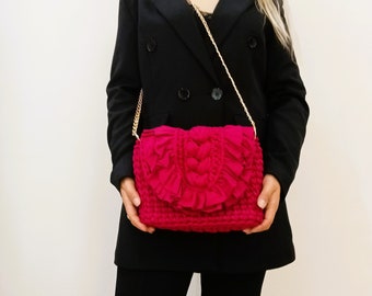 Handmade Crochet Bag, Luxury Shoulder Bag, Hand Woven Bag, Personalized Crochet Bag, Hand Knit Bag