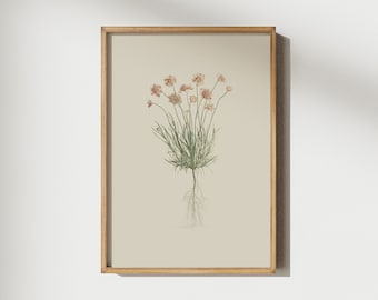 Wildflower Print - Honeysuckle, Botanical Art Poster, Cottage Core Decor, Mailed Print