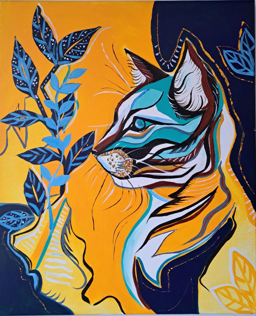 POPアートカラフルな猫の抽象画　キャンバスF0 インテリア　アクリル画 il_1080xN.6587964184_3q91.jpg