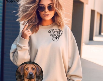 Custom Pet Portrait Sweater, CUSTOM DOG HOODIE, Custom Pet Using Portrait Photo + Name, Personalized Dog Sweatshirt, Custom Cat Shirt