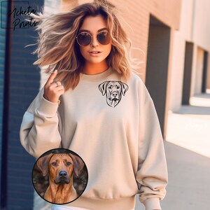 Custom Pet Portrait Sweater, CUSTOM DOG HOODIE, Custom Pet Using Portrait Photo + Name, Personalized Dog Sweatshirt, Custom Cat Shirt